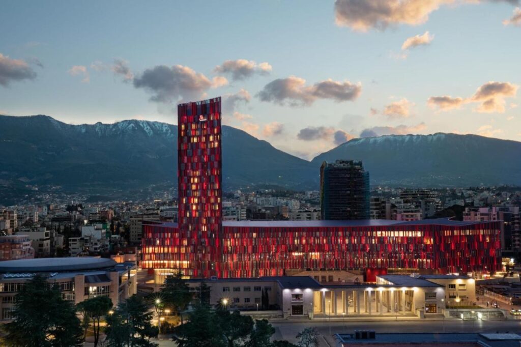 The Marriot hotel in Tirana