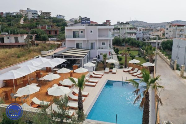 Blue Water Hotel in Ksamil overview of the pool area