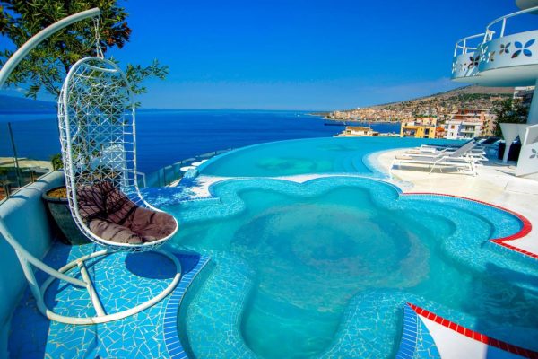 Bougainville Bay Hotel in Sarande at the pool