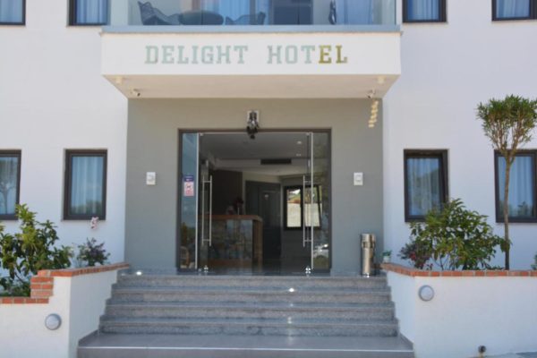 Delight Hotel Ksamil the front entrance of the building