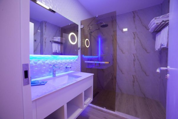 Grand Blue Fafa Resort Spa in Albania the bathroom