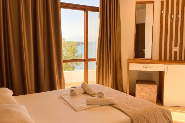 Hotel Meta in Ksamil masterbedroom with seaside view