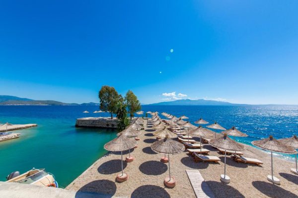 Hotel Saranda Palace in Sarande private beach of the hotel