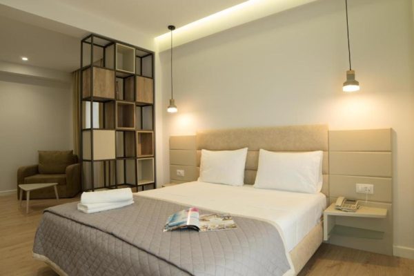 Tweepersoonskamer van Hotel Vila Kalcuni Sarande