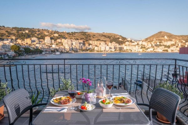 Palma City Hotel in Sarande balcony view over the bay area