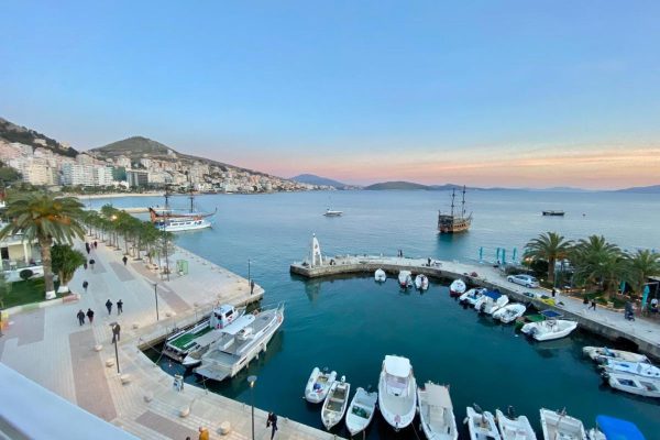 Sun n Blue Hotel in Sarande sea side view